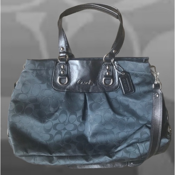 COACH Authentic Charcoal Blue Tote 🔥Preloved💜 - Picture 1 of 8